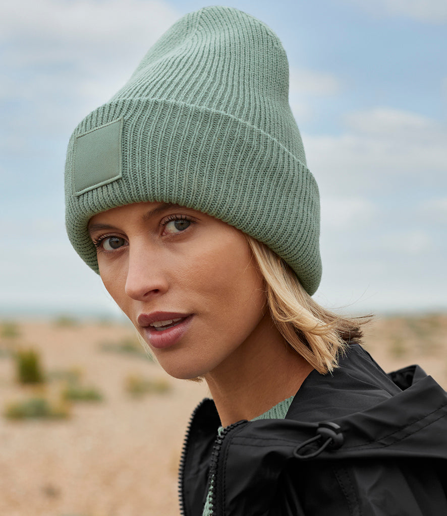 Beechfield Deep Cuff Tonal Patch Beanie