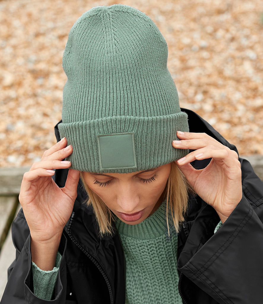 Beechfield Deep Cuff Tonal Patch Beanie
