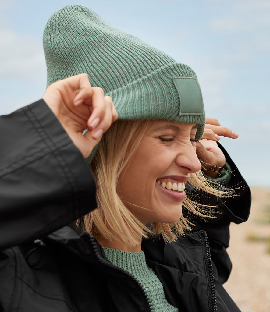 Beechfield Deep Cuff Tonal Patch Beanie
