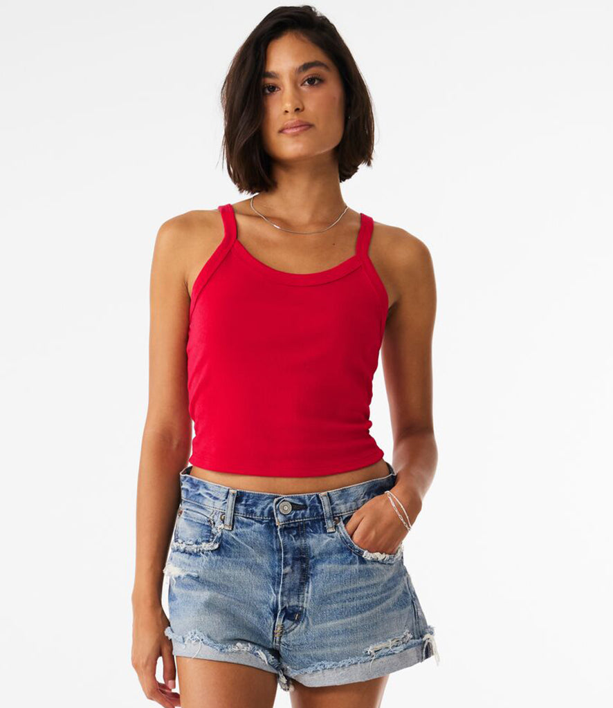 Bella Ladies Micro Rib Spaghetti Strap Tank Top