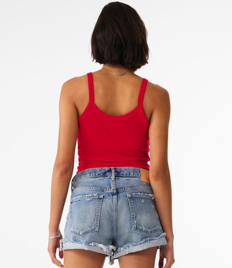 Bella Ladies Micro Rib Spaghetti Strap Tank Top