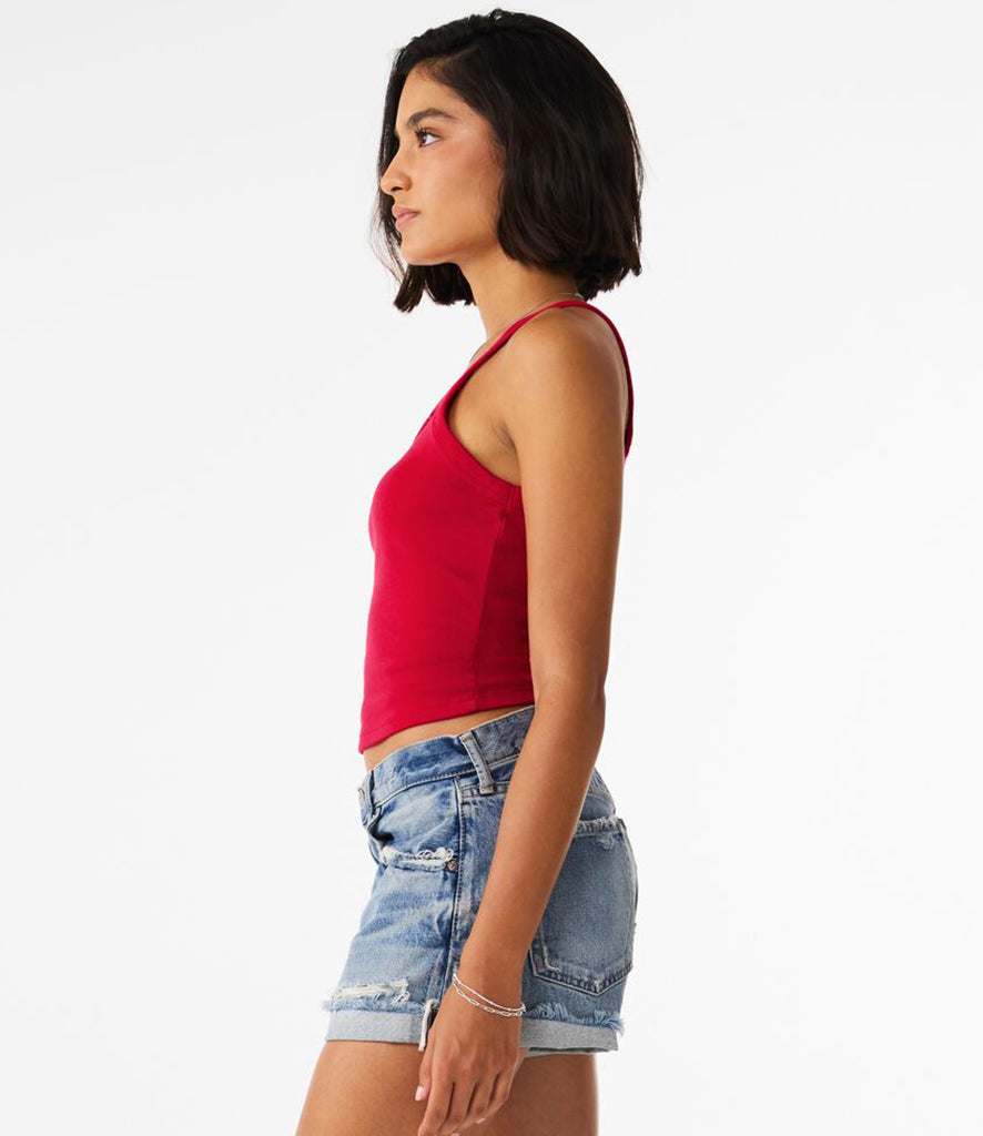 Bella Ladies Micro Rib Spaghetti Strap Tank Top