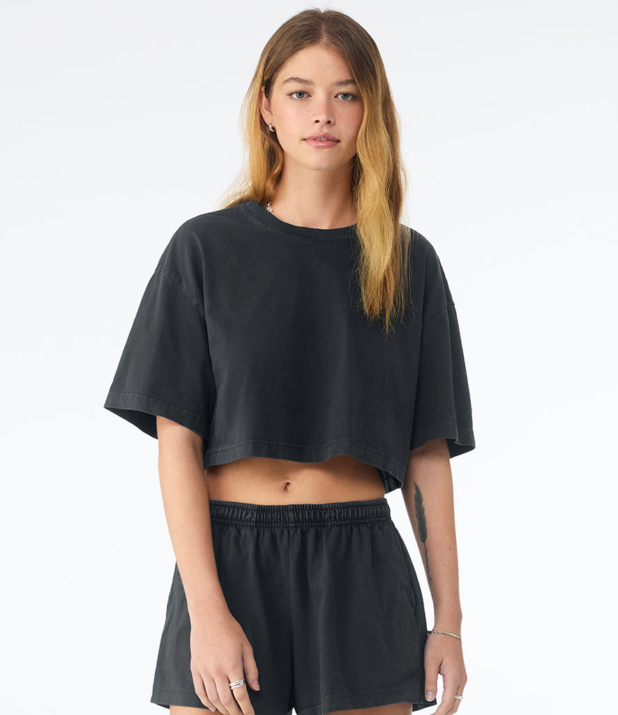 Bella Ladies Heavyweight Washed Cropped T-Shirt