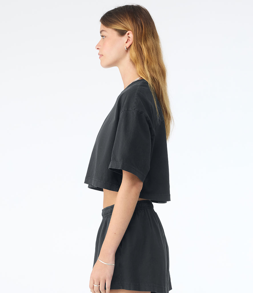 Bella Ladies Heavyweight Washed Cropped T-Shirt