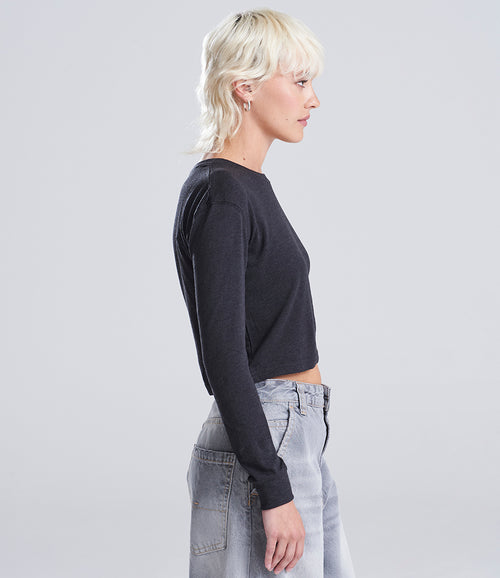 AWDis Ladies Long Sleeve Cropped T-Shirt