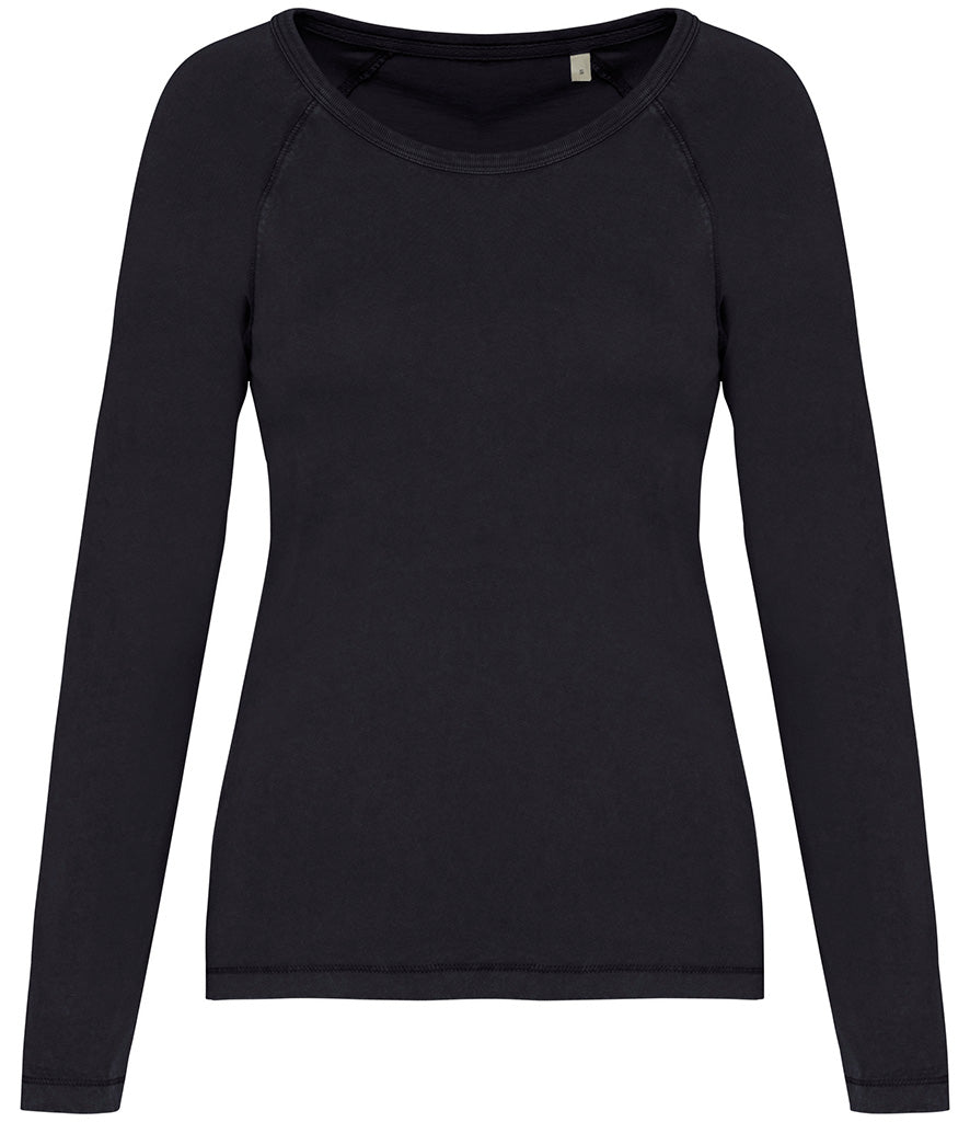 Native Spirit Ladies Raglan Long Sleeve Washed T-Shirt (Special Order)