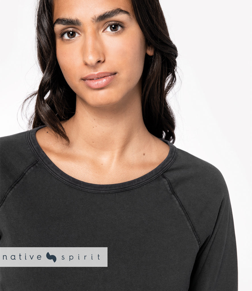 Native Spirit Ladies Raglan Long Sleeve Washed T-Shirt (Special Order)