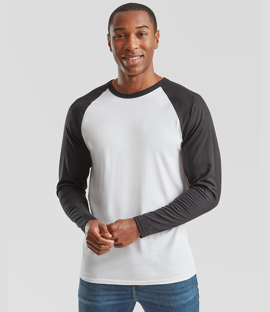 Fruit of the Loom Contrast Long Sleeve Baseball T-Shirt
